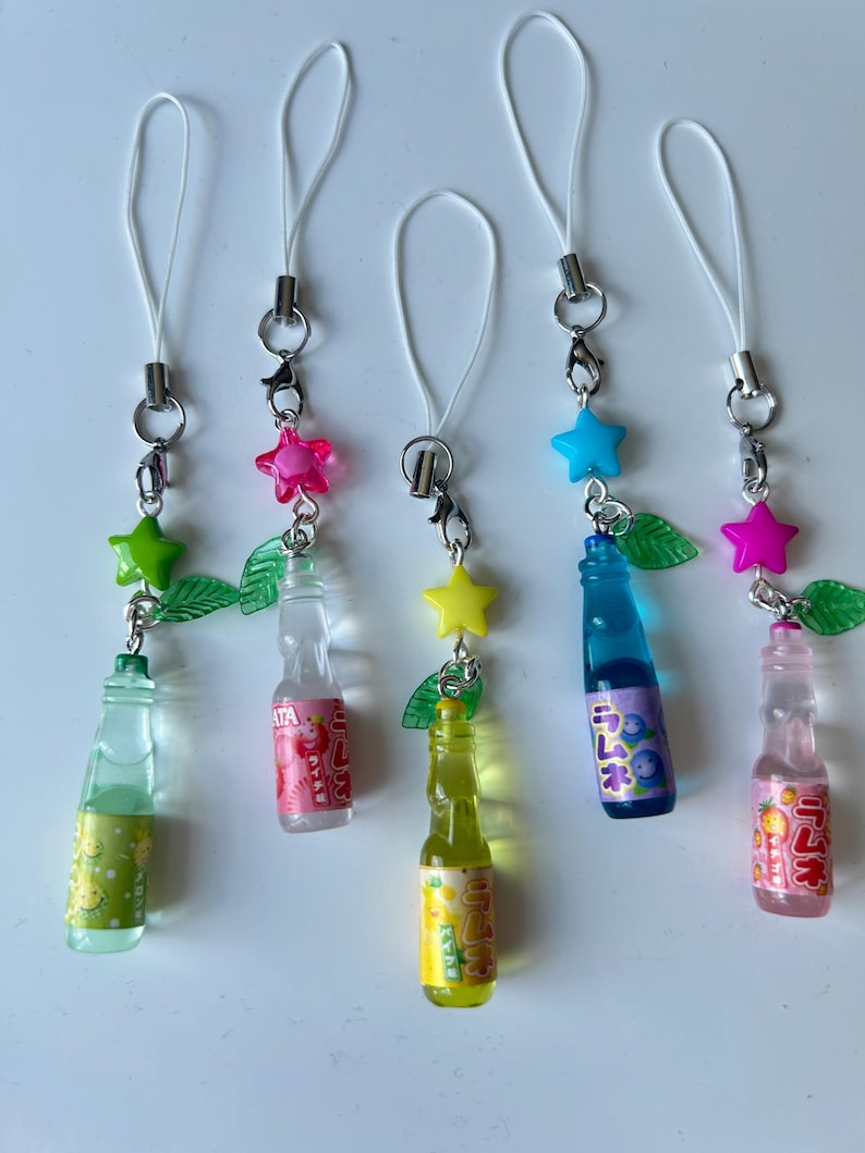 Handmade Kawaii Ramune Soda Bottle Phone Charm