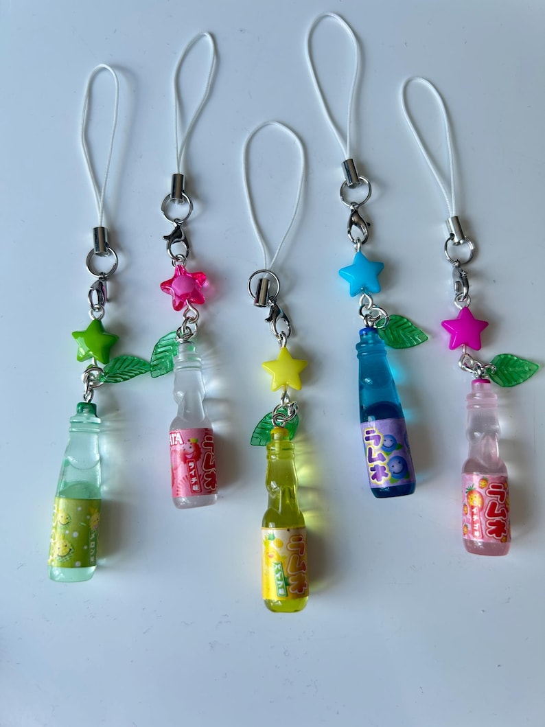 Handmade Kawaii Ramune Soda Bottle Phone Charm