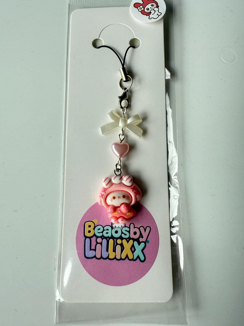 HANDMADE Sanrio Cosplay themed Phone charms, beaded accessories, sanriocore, kawaii phone charm