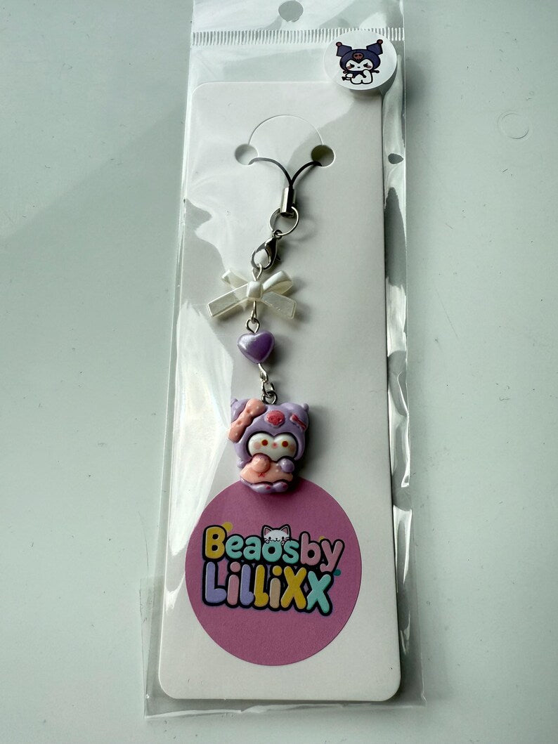 HANDMADE Sanrio Cosplay themed Phone charms, beaded accessories, sanriocore, kawaii phone charm