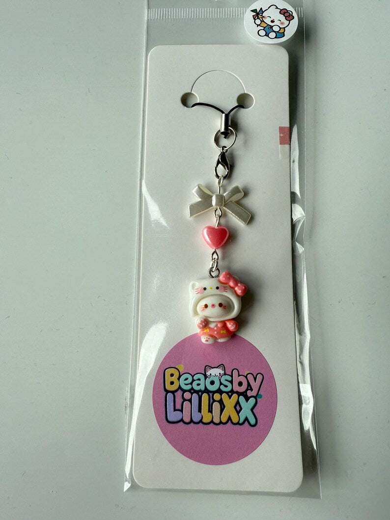HANDMADE Sanrio Cosplay themed Phone charms, beaded accessories, sanriocore, kawaii phone charm