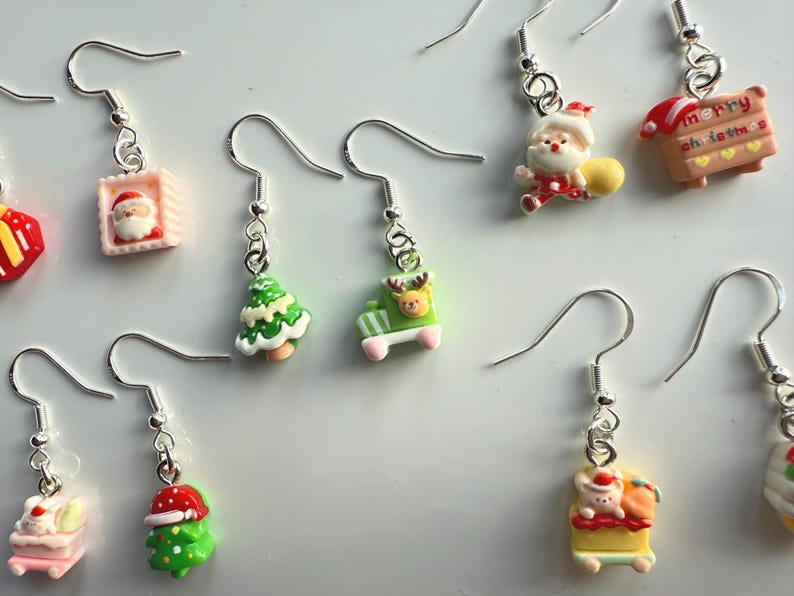 Handmade Mini Christmas Earrings Sterling Silver Earrings