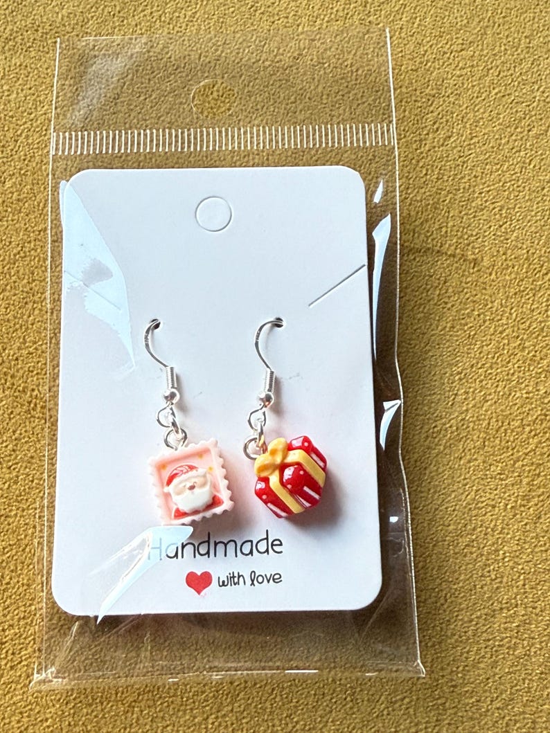 Handmade Mini Christmas Earrings Sterling Silver Earrings