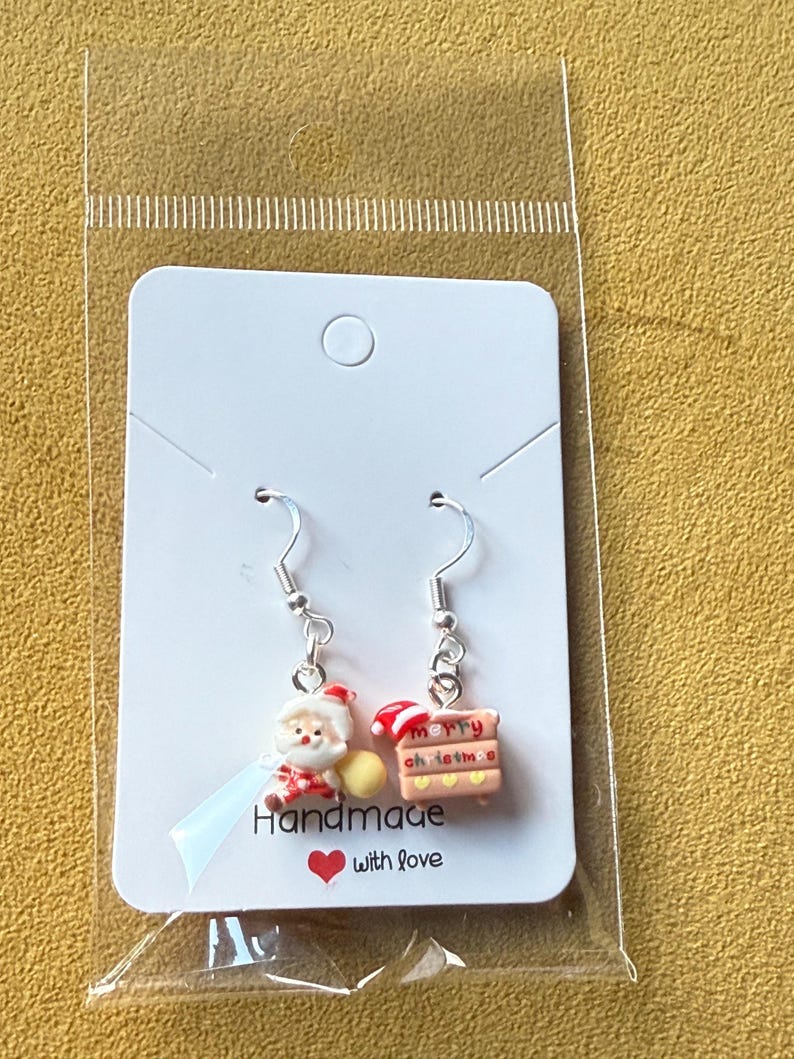 Handmade Mini Christmas Earrings Sterling Silver Earrings