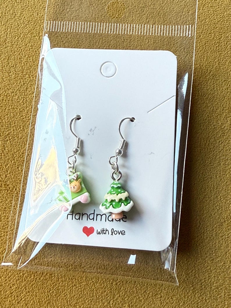 Handmade Mini Christmas Earrings Sterling Silver Earrings