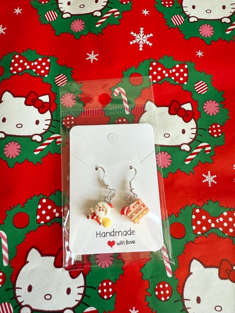 Handmade Mini Christmas Earrings Sterling Silver Earrings
