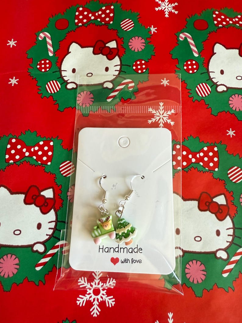 Handmade Mini Christmas Earrings Sterling Silver Earrings