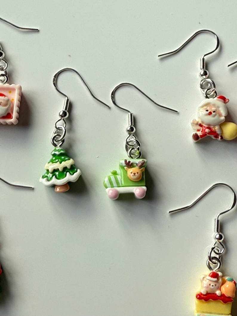 Handmade Mini Christmas Earrings Sterling Silver Earrings