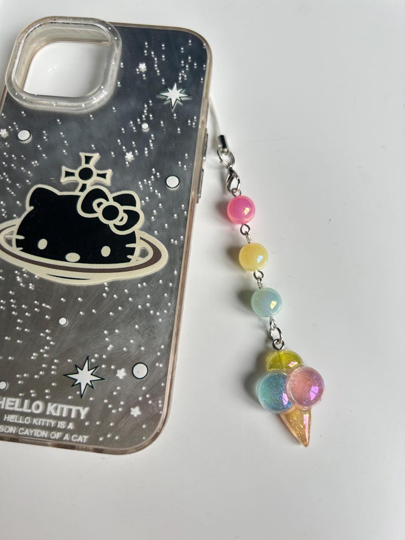 HANDMADE Kawaii Pastel Phone charms , beaded accessories, aesthetic, pastel phone charm, Y2k, cutecore