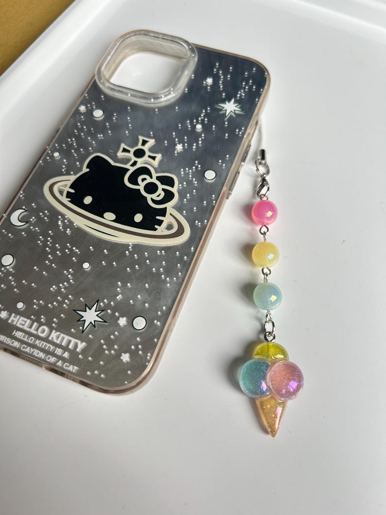 HANDMADE Kawaii Pastel Phone charms , beaded accessories, aesthetic, pastel phone charm, Y2k, cutecore