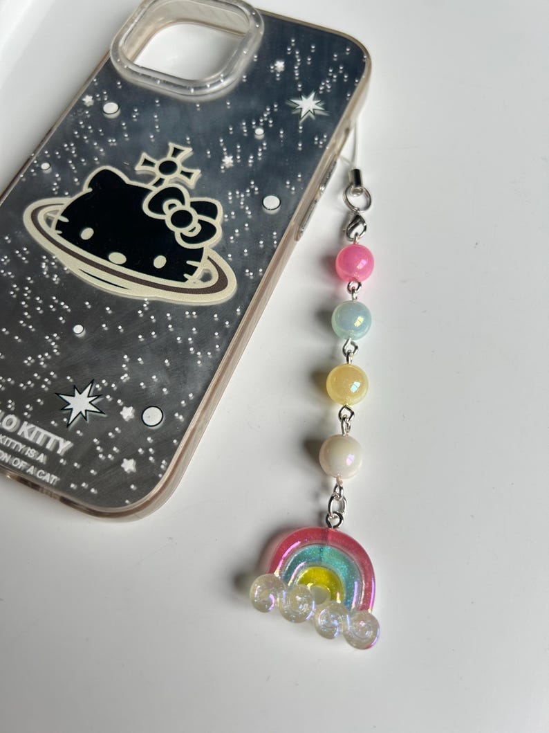 HANDMADE Kawaii Pastel Phone charms , beaded accessories, aesthetic, pastel phone charm, Y2k, cutecore