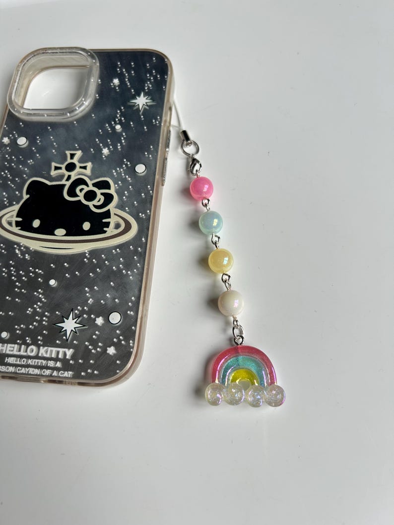 HANDMADE Kawaii Pastel Phone charms , beaded accessories, aesthetic, pastel phone charm, Y2k, cutecore