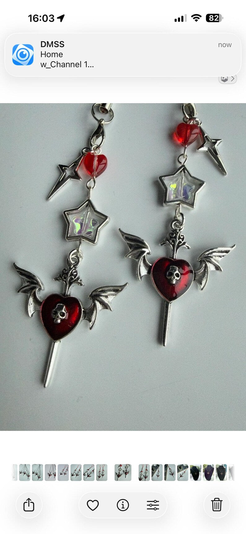 Handmade Cute Dark Gothic Phone Charm