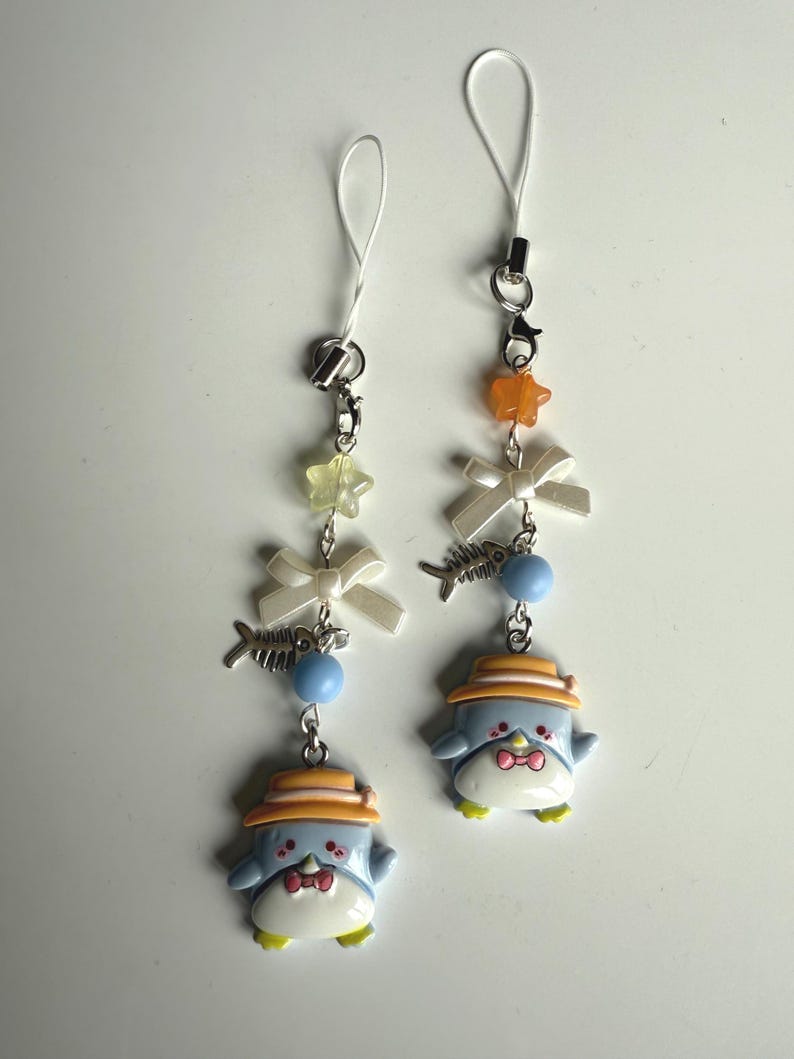 Handmade TuxedoSam Phone Charm: Kawaii Pastel Beaded Jewelry. sanriocore