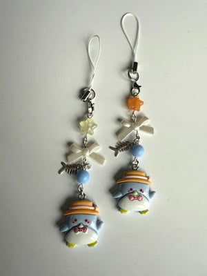 Handmade TuxedoSam Phone Charm: Kawaii Pastel Beaded Jewelry. sanriocore