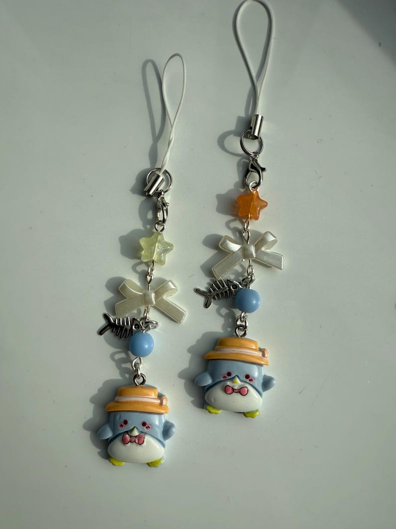 Handmade TuxedoSam Phone Charm: Kawaii Pastel Beaded Jewelry. sanriocore
