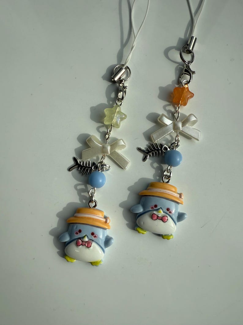 Handmade TuxedoSam Phone Charm: Kawaii Pastel Beaded Jewelry. sanriocore