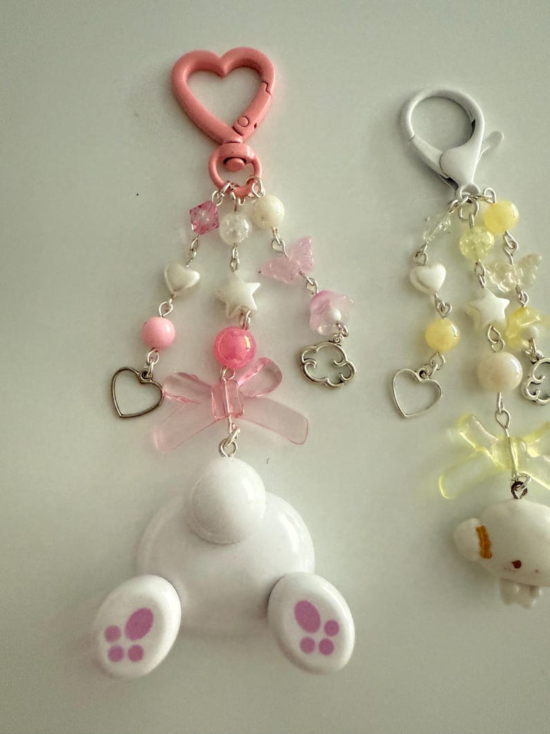 Handmade Sanrio Gashapon machine Keychains, beaded keyring, sanriocore