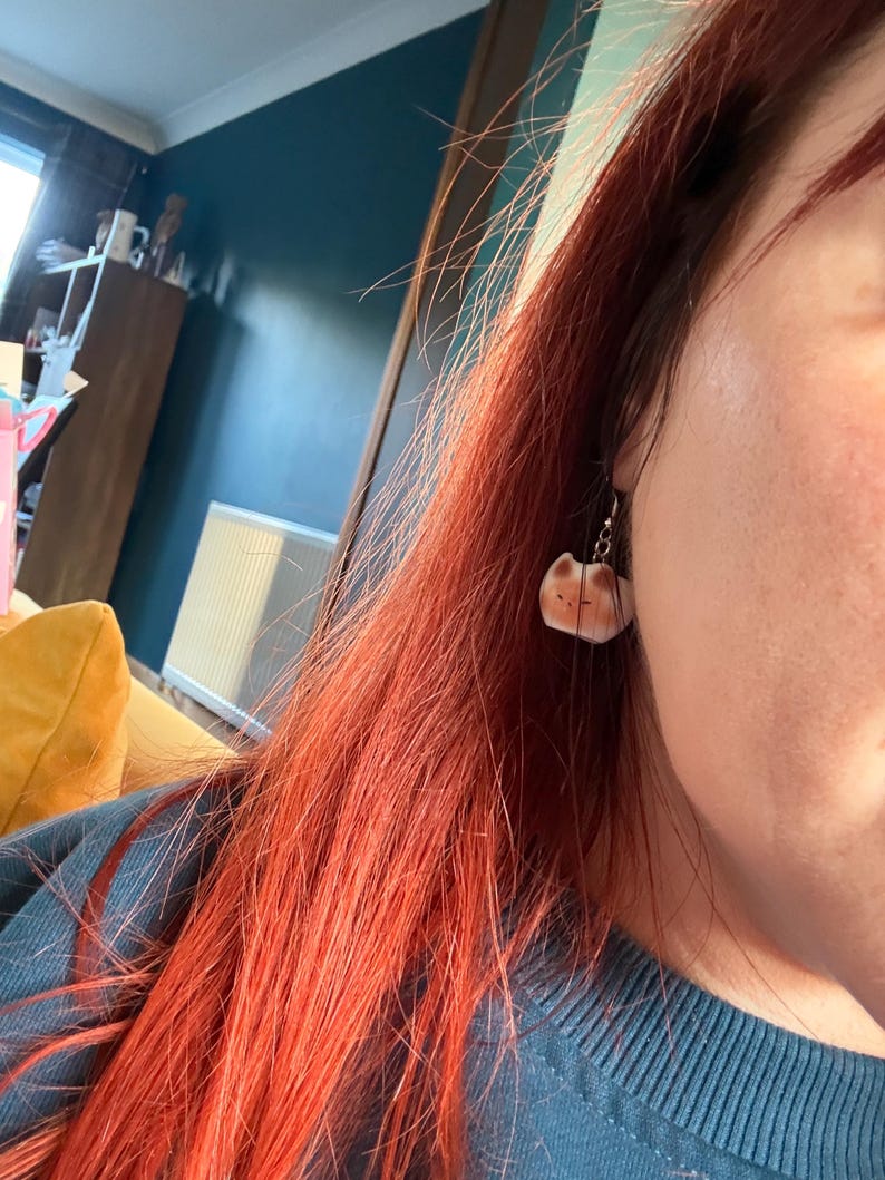 Handmade Kawaii Matcha kitty Earrings – Pastel Green, Y2K Style