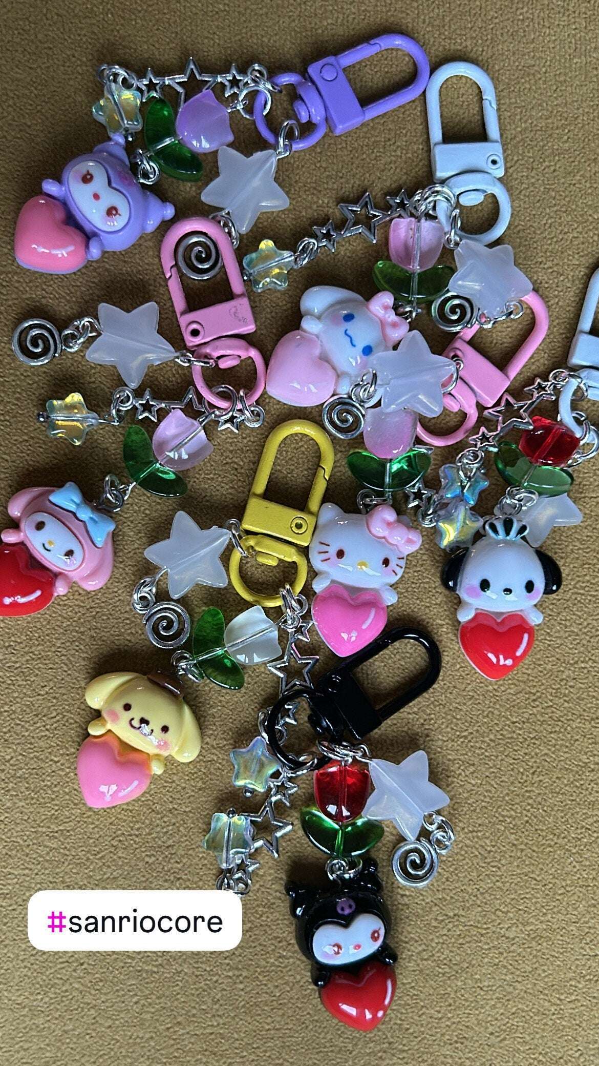 Super Cute Handmade Kawaii Sanrio Inspired Tulip Keychains