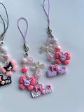 HANDMADE Cute Sanrio Themed Kuromi Bow Phone Charm - Beadsbylillixx