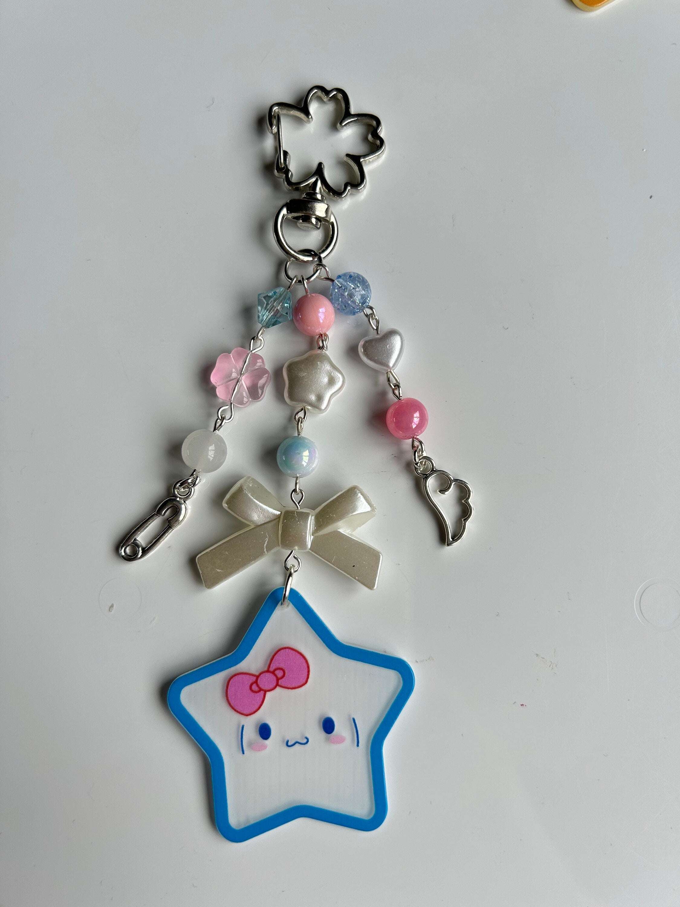 Super Cute Handmade Kawaii Sanrio Inspired Stars Keychains Cinnamoroll