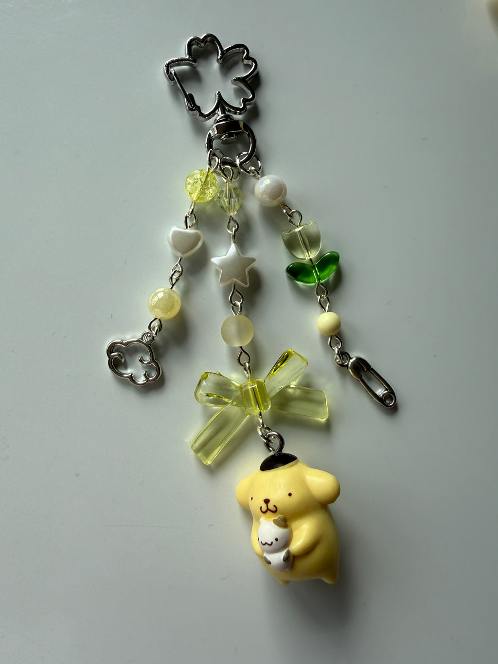 Lemon Clover PomPompurin Pudding Keychain