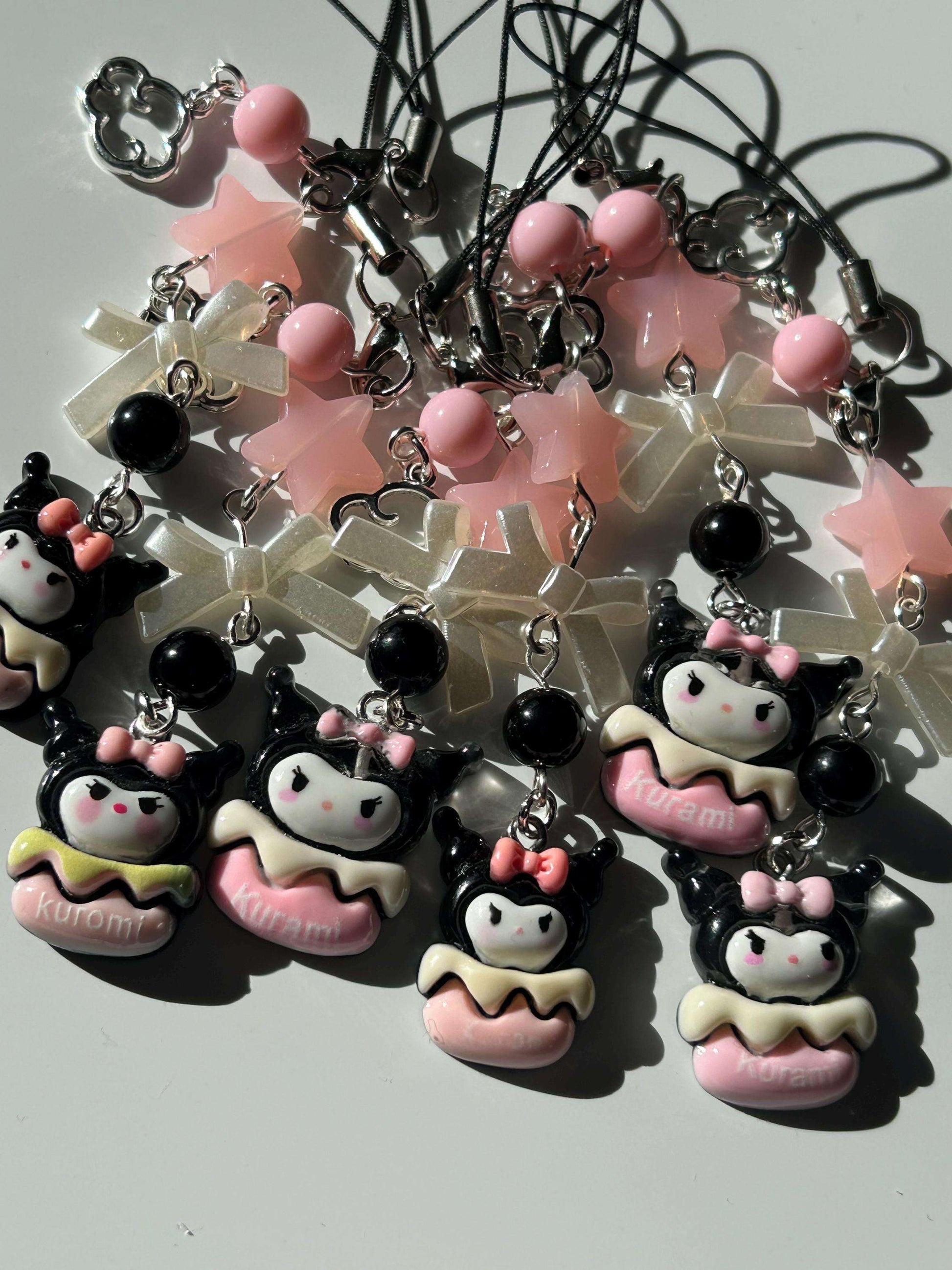 HANDMADE Cute Sanrio Themed Kuromi Jar Phone Charm