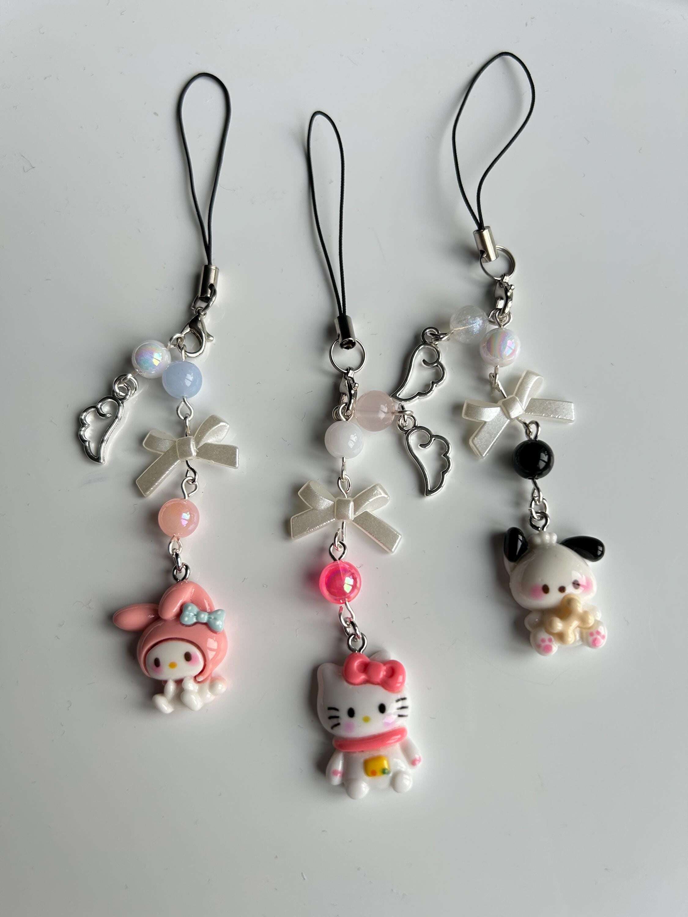HANDMADE Cute Sanrio Themed Pochacco HK and My Melody Phone Charms