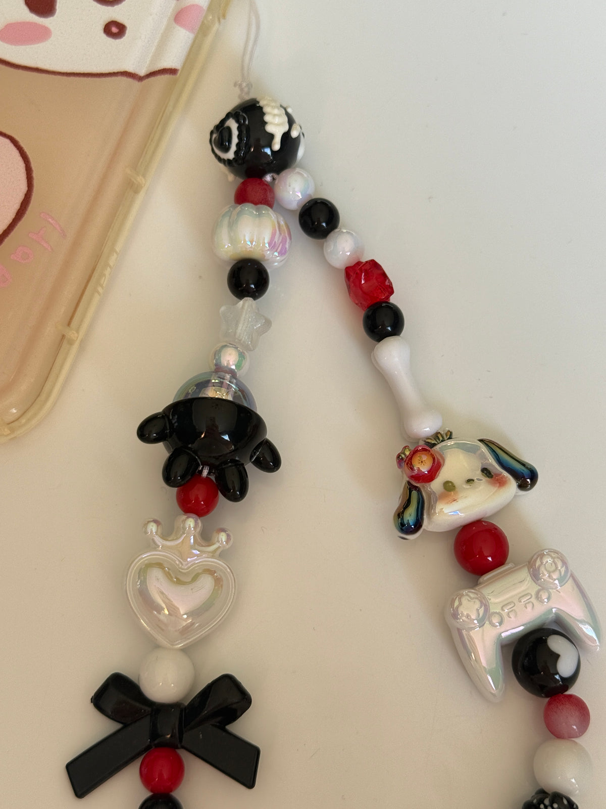 Kawaii Beaded Character Phone Charm – Pastel Mischief or Gothic Gamer