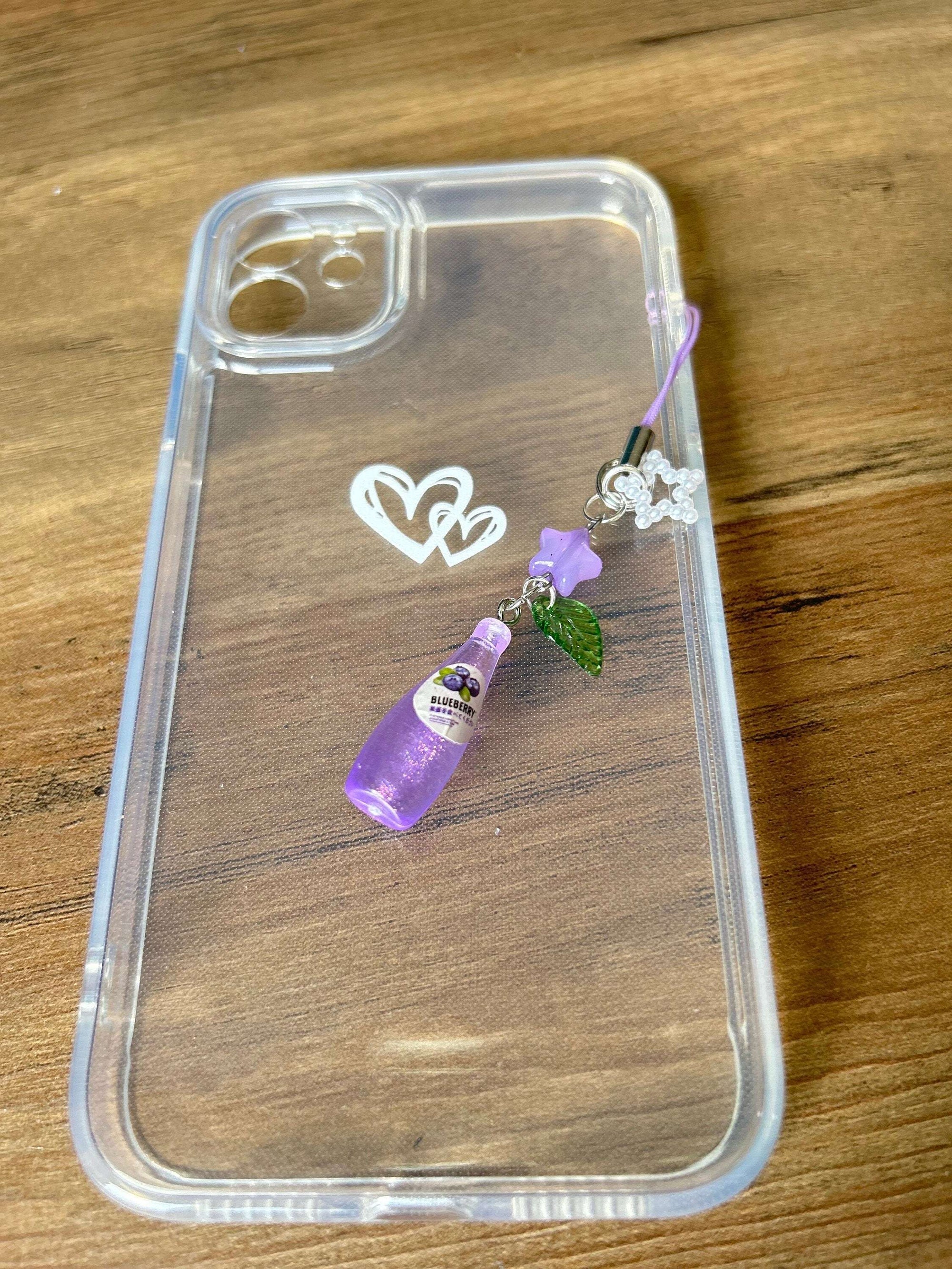 HANDMADE Kawaii Cute Soda Bottle Phone Charms Blueberry Purple