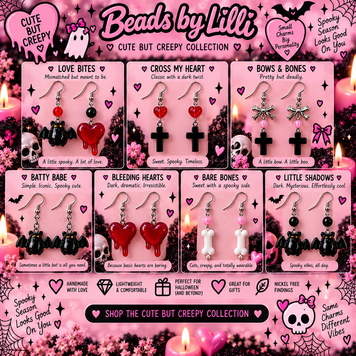 Cute But Creepy Halloween Earrings – Handmade Spooky Earrings | Choose Your Style