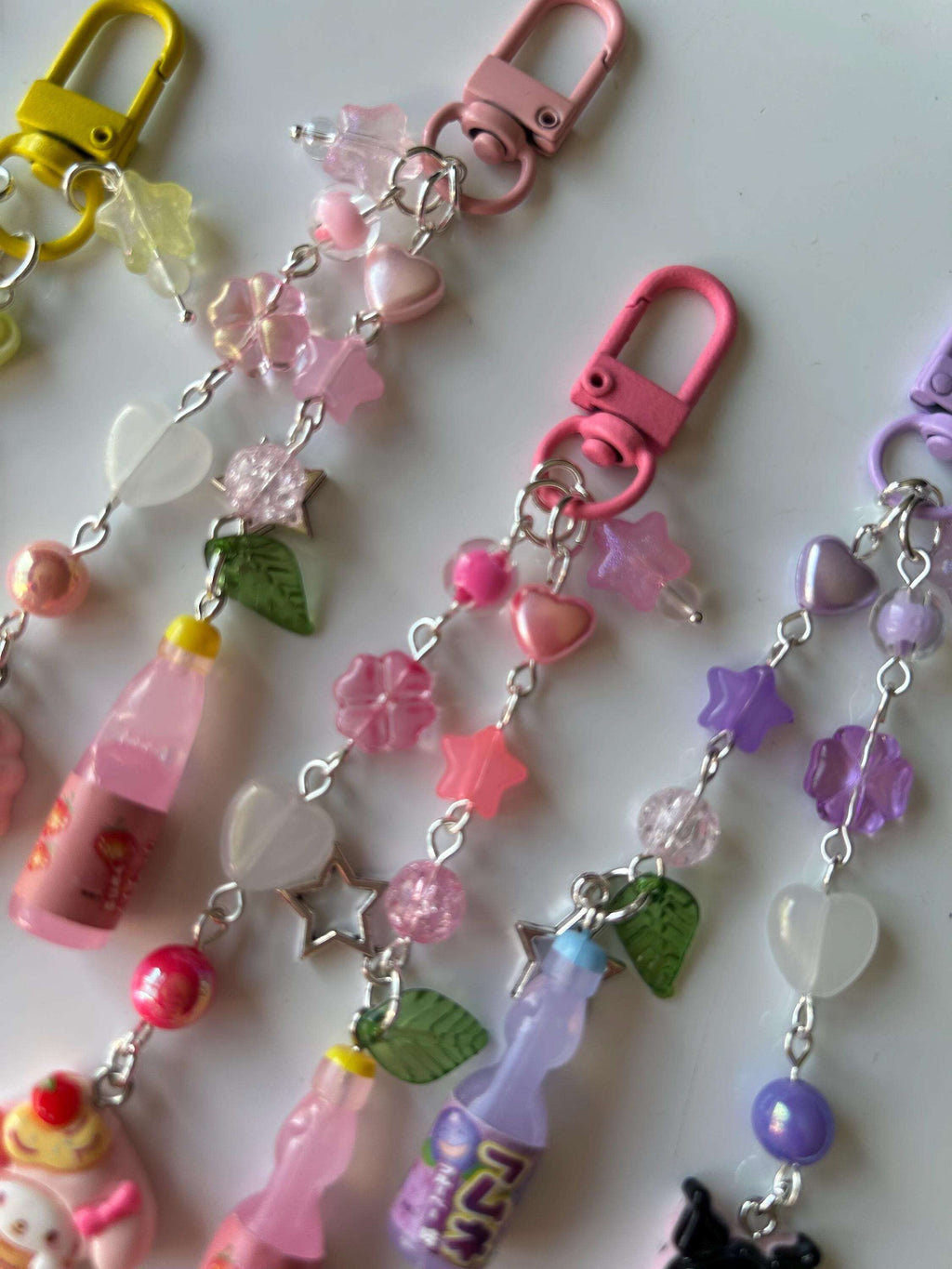 HANDMADE Kawaii Cute Sanrio Desserts Ramune Drink Bottle Keychains