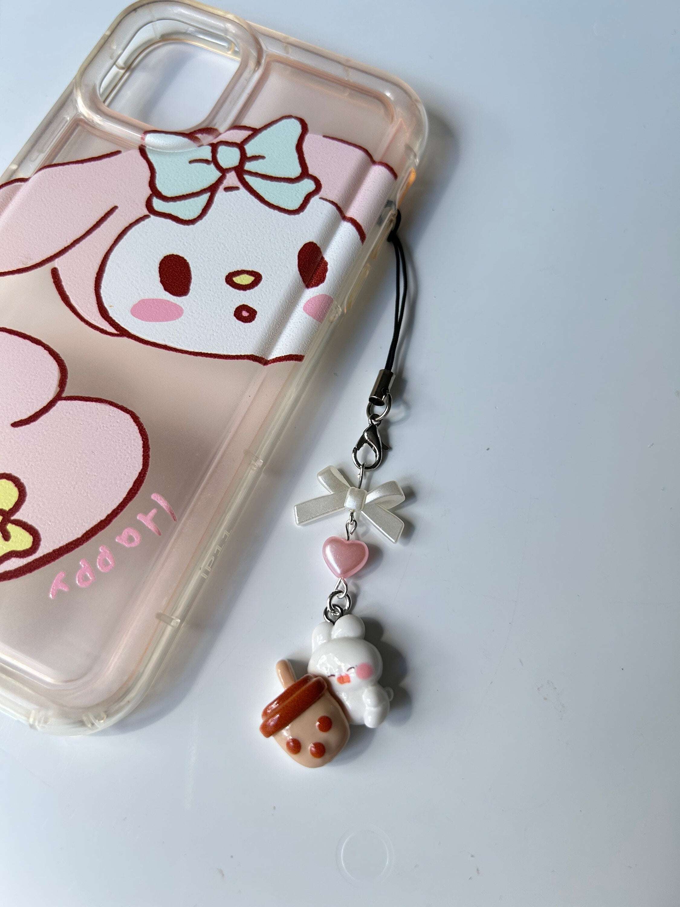 HANDMADE Cute Kawaii Boba Tea Bunny and Bears Phone Charms