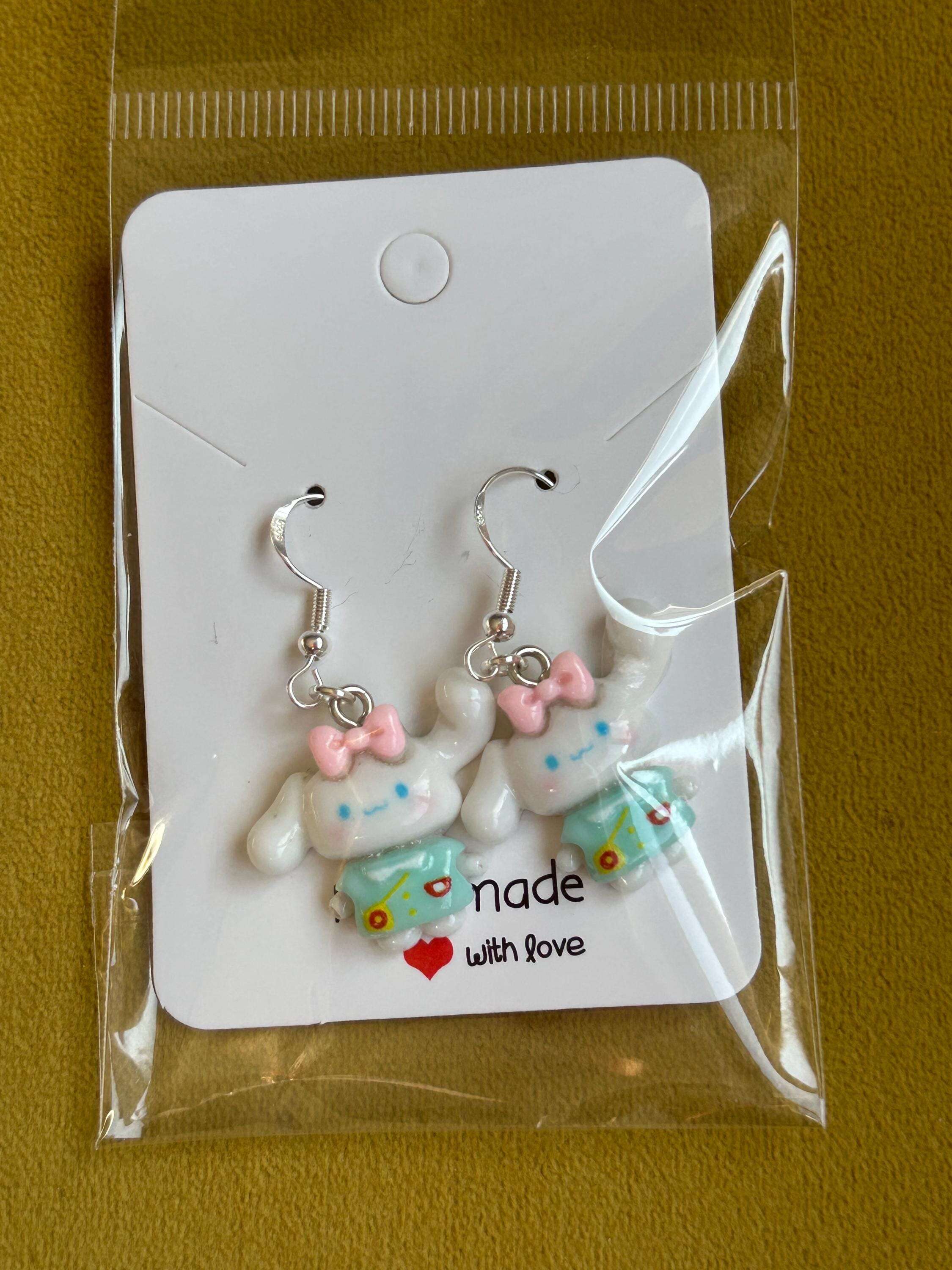 Handmade Cute Sanrio Spring Themed Charm Sterling Silver Earrings Cinna