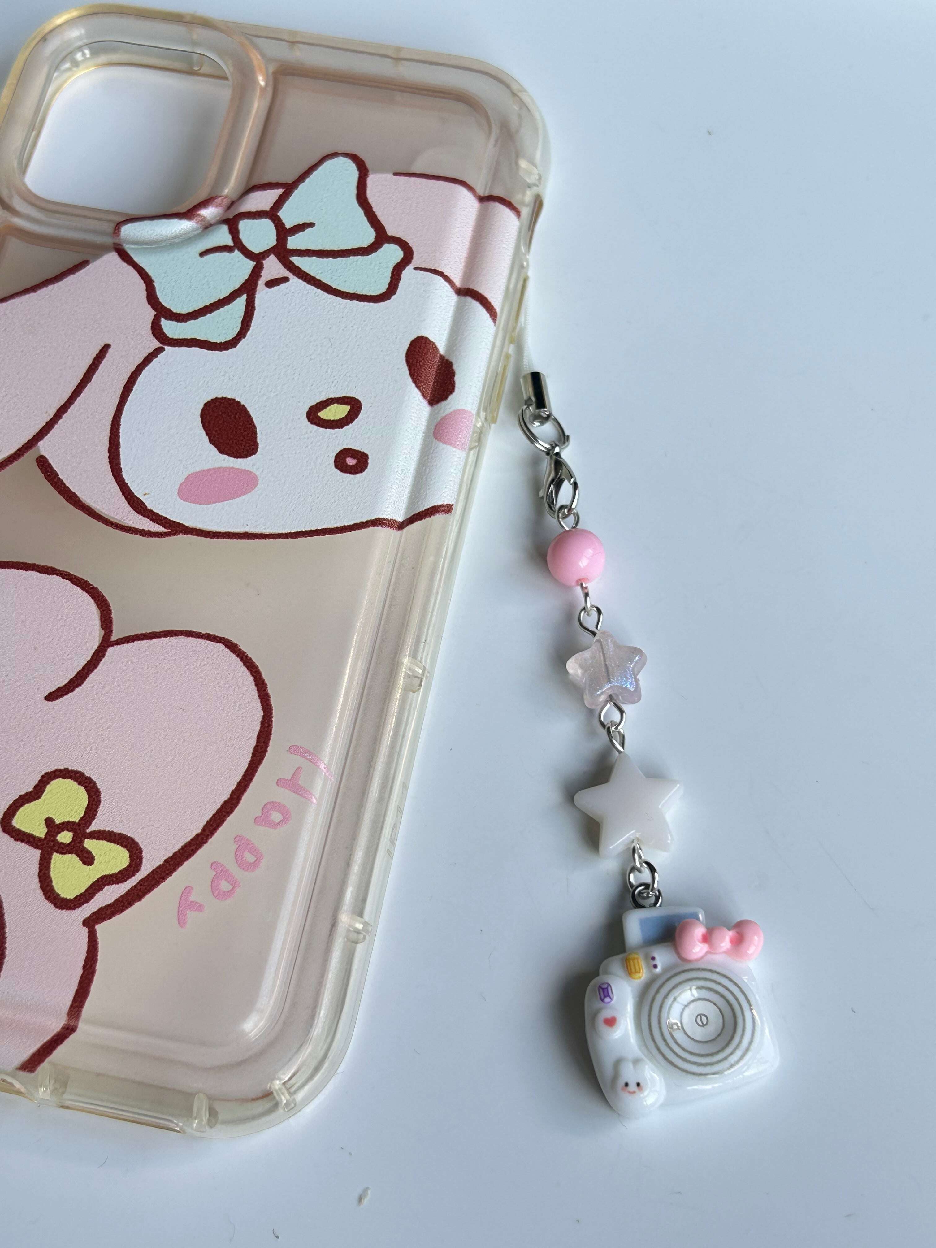 Cute and colourful kawaii Camera Phone charms White