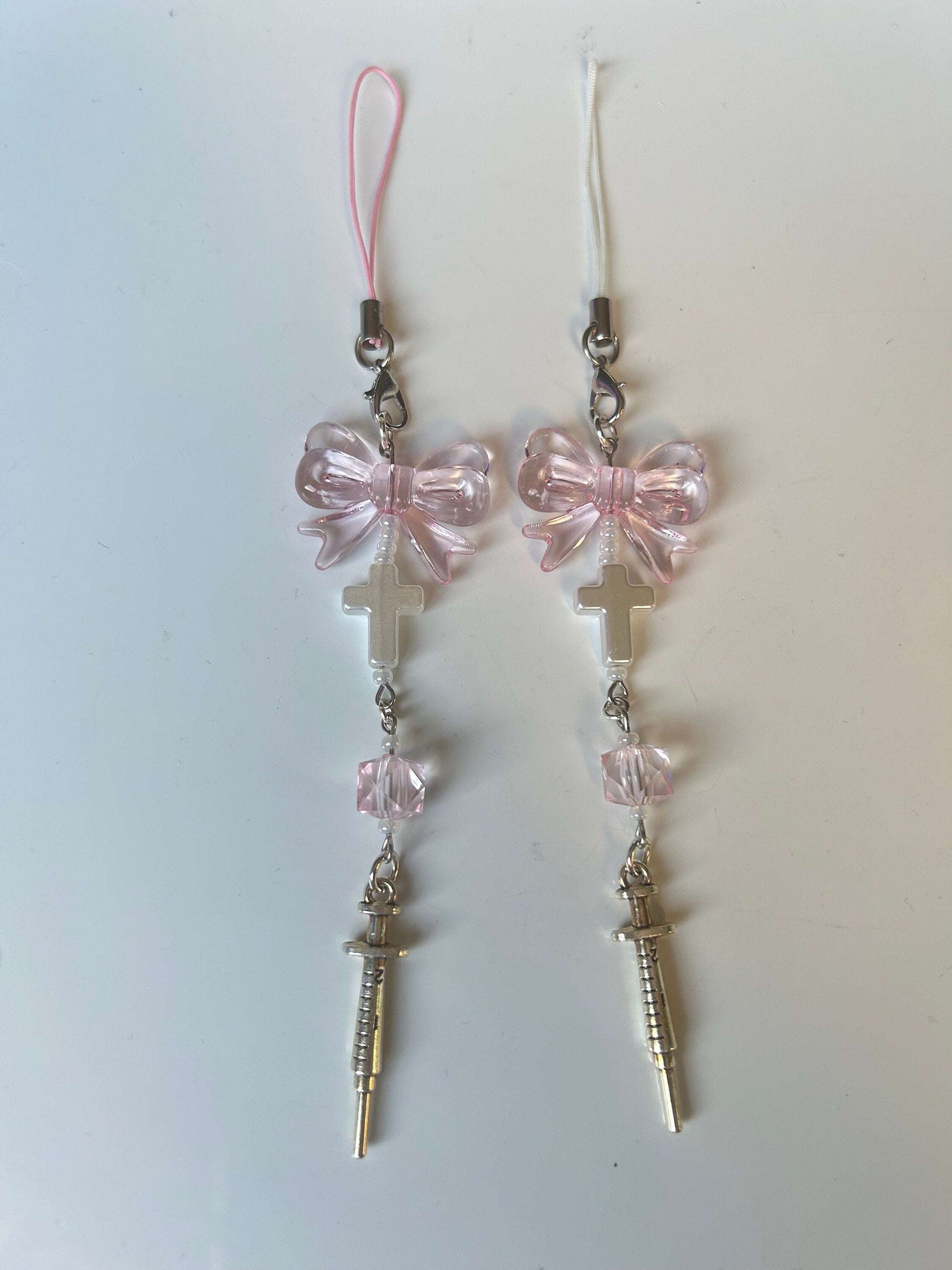 HANDMADE Cute Coquette Phone Charms Pink Syringe