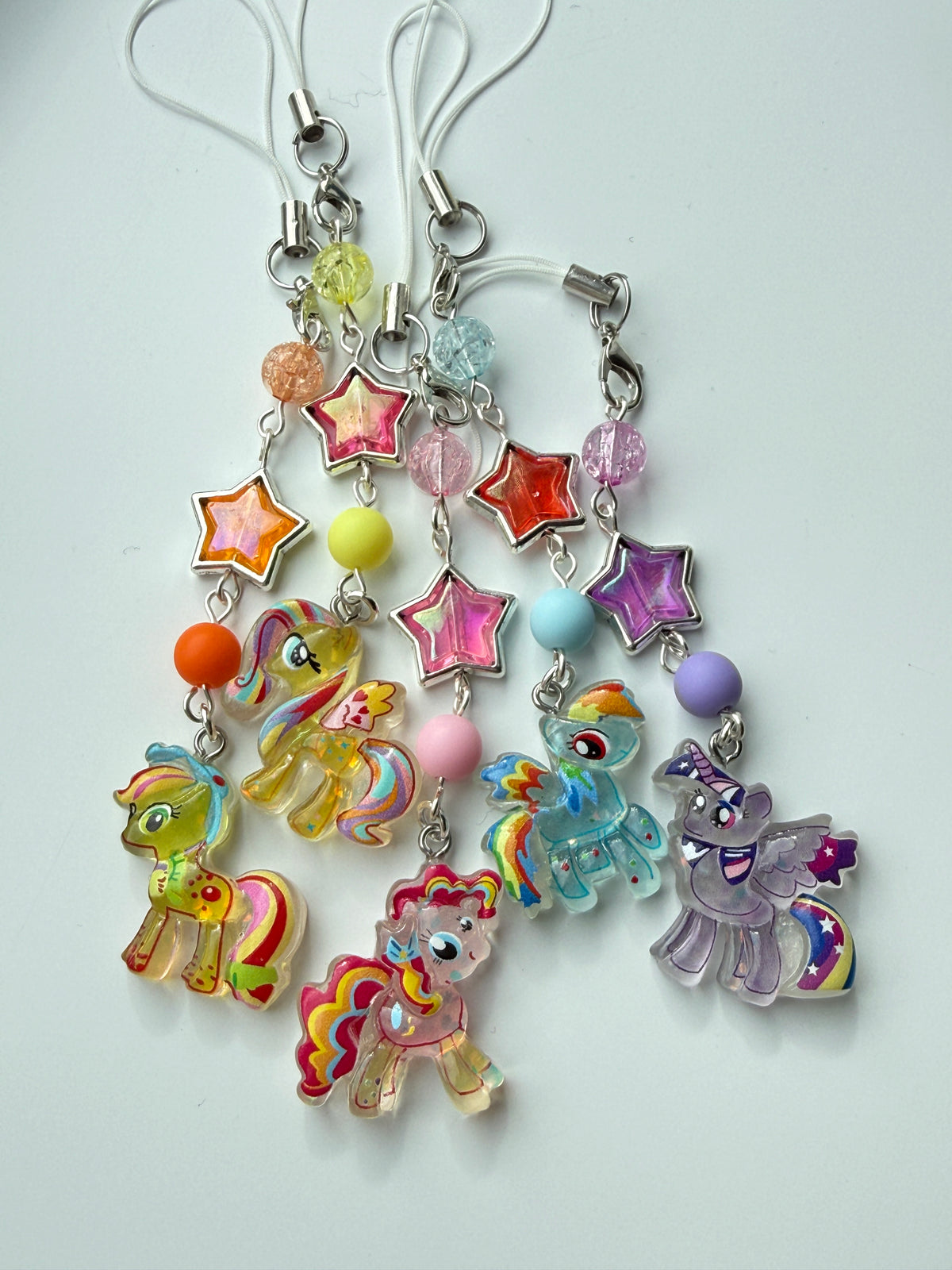 Magical Pony Phone Charms – Colourful Beaded Character Straps