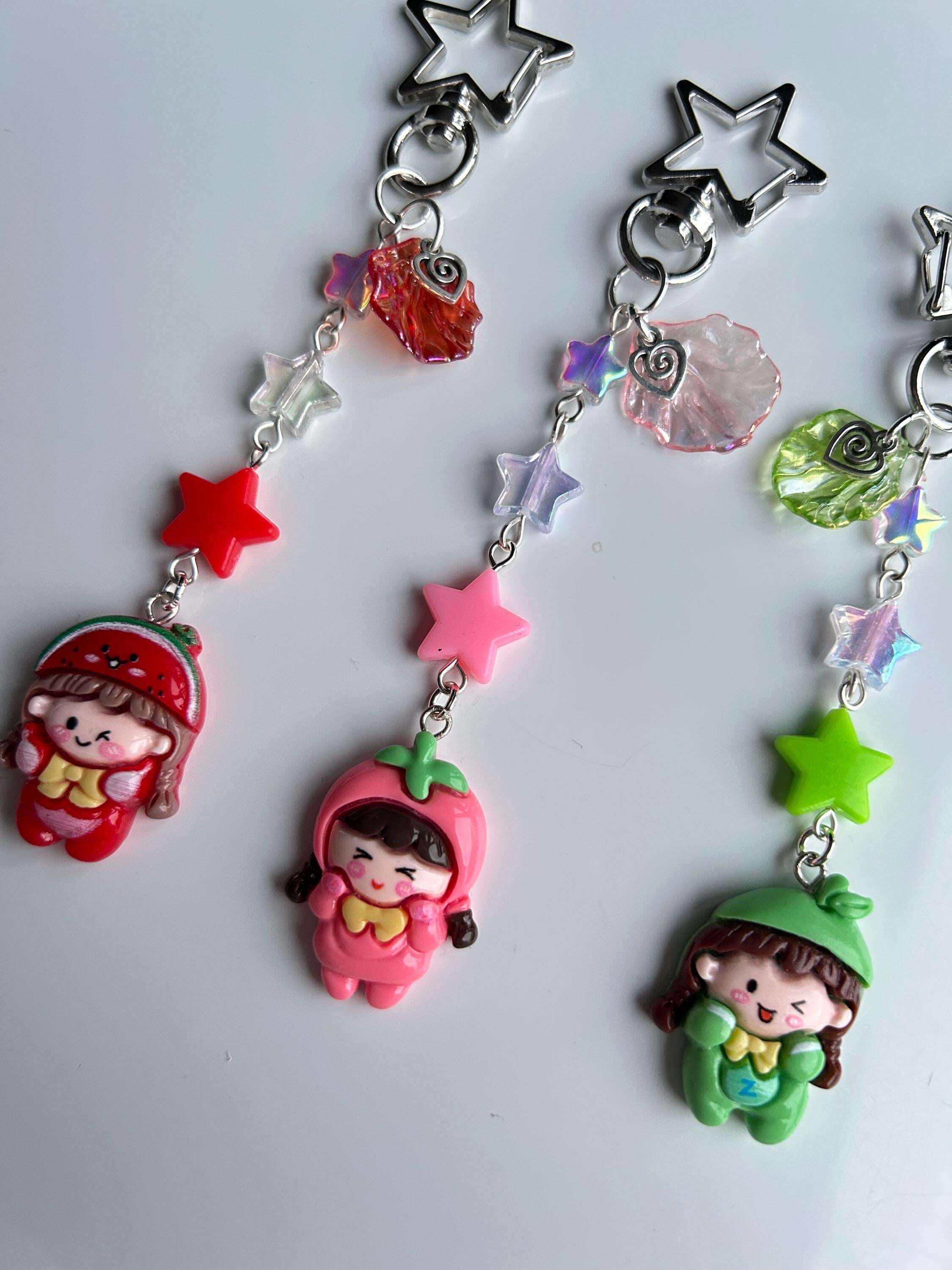 HANDMADE Kawaii Cute Fruit Girl Keychains