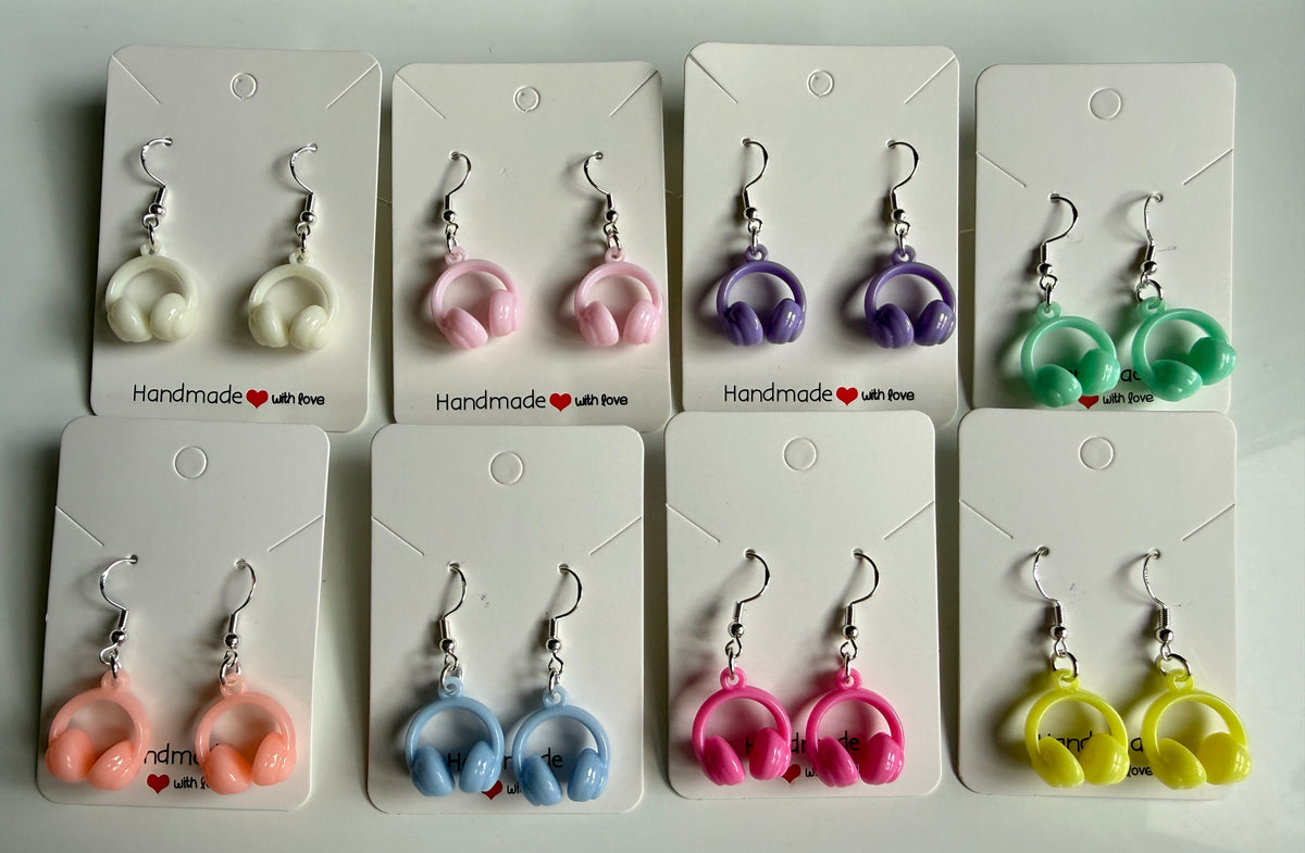Pastel Headphone Earrings | Cute Music Lover Drop Earrings