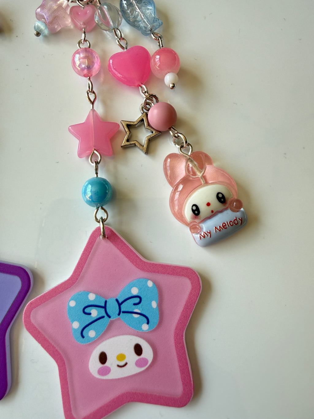 Kawaii Sanrio Style Star Phone Keychain Charm  | Cute Pastel Bag Charm | Handmade Gift