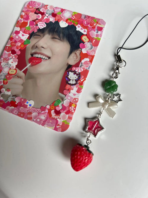 HANDMADE Cute Cottagecore Strawberry Phone Charms - Beadsbylillixx