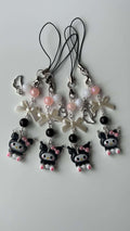HANDMADE Cute Sanrio Themed Kuromi Phone Charm - Beadsbylillixx