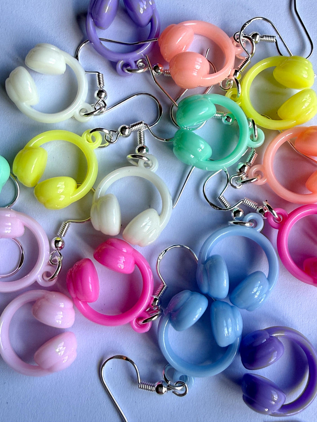Pastel Headphone Earrings | Cute Music Lover Drop Earrings