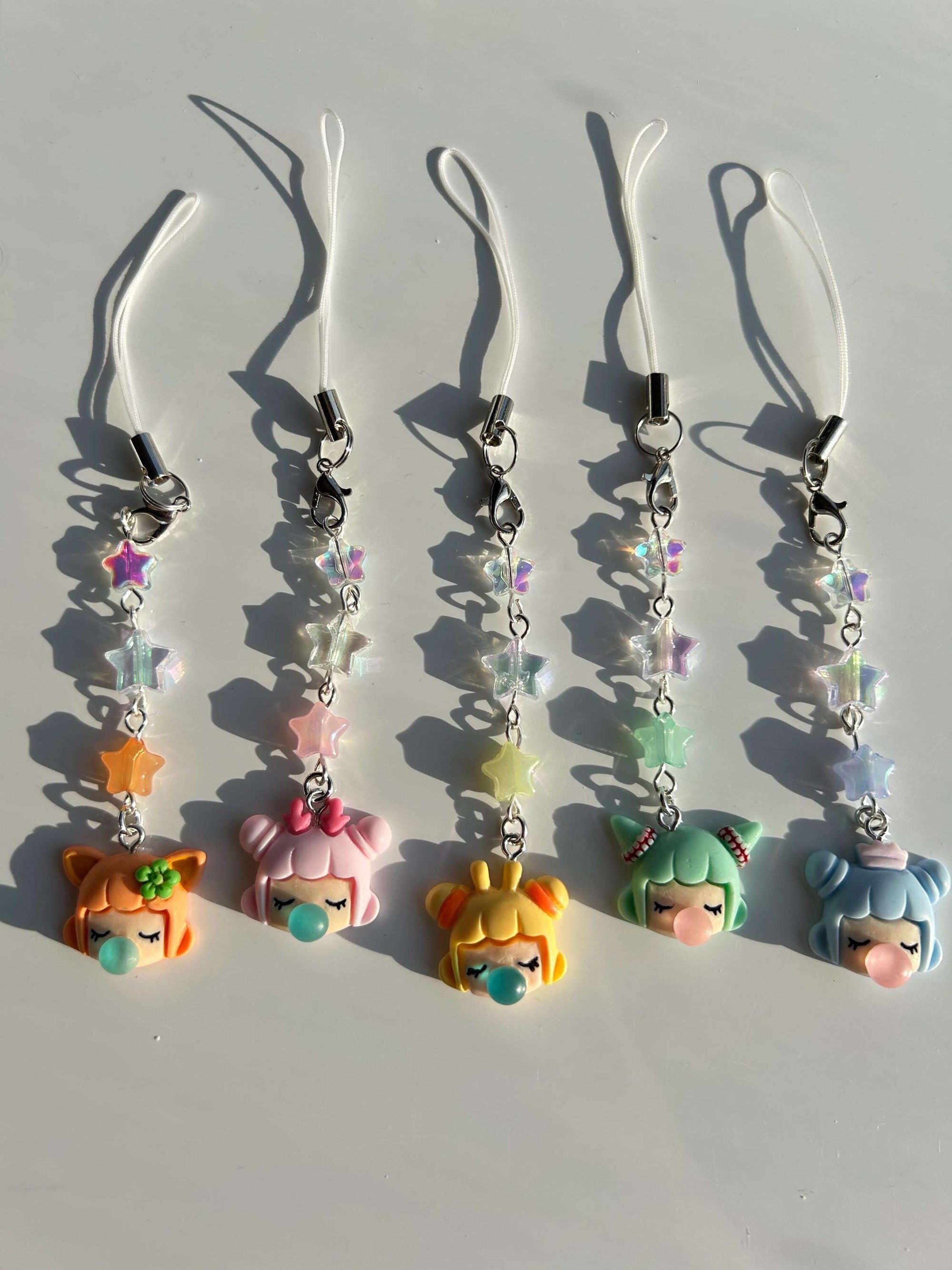 HANDMADE Cute Kawaii Bubblegum Girl Phone Charms