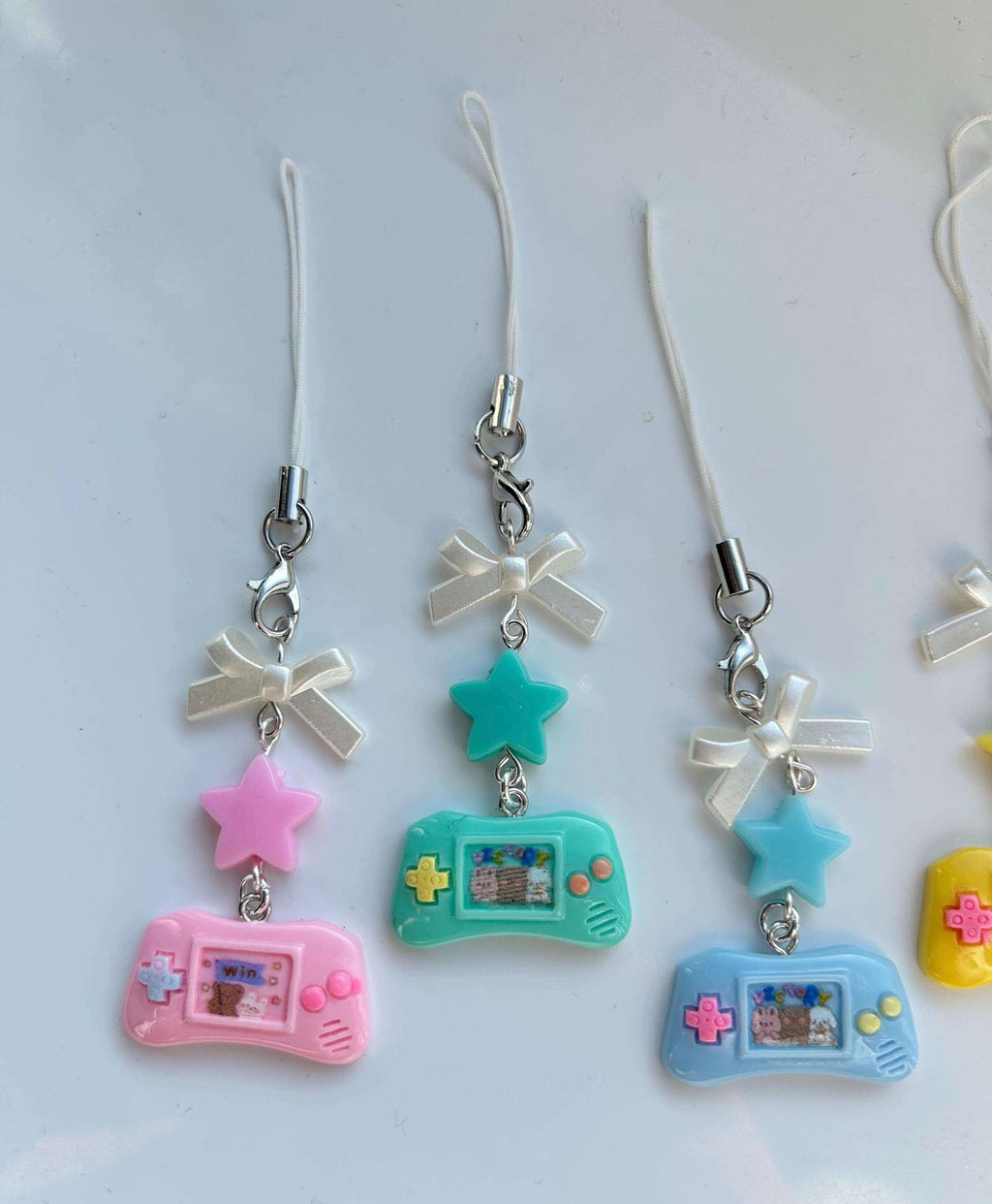 HANDMADE Cute Retro Gamer Girl Console Phone Charms
