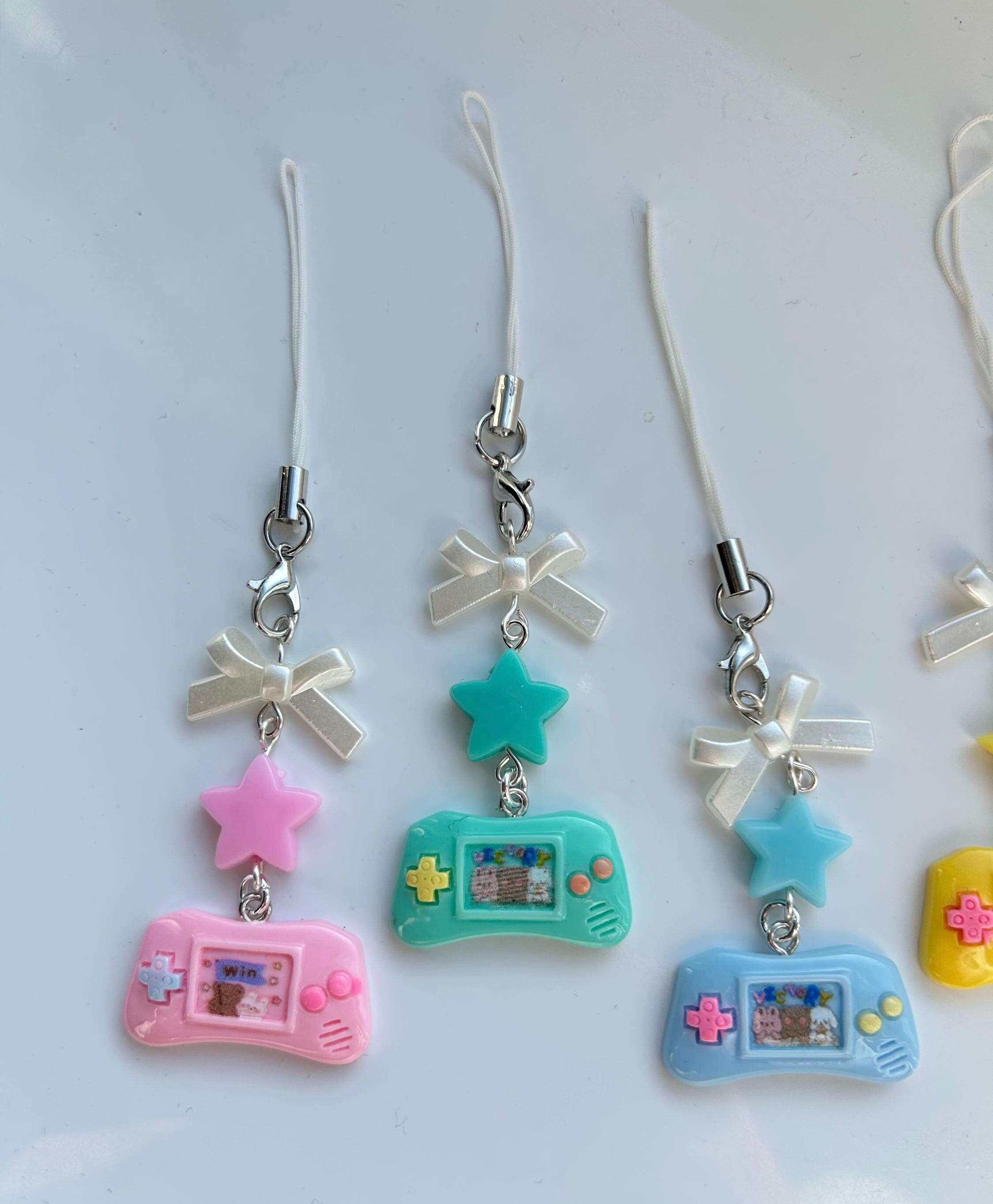 HANDMADE Cute Retro Gamer Girl Console Phone Charms