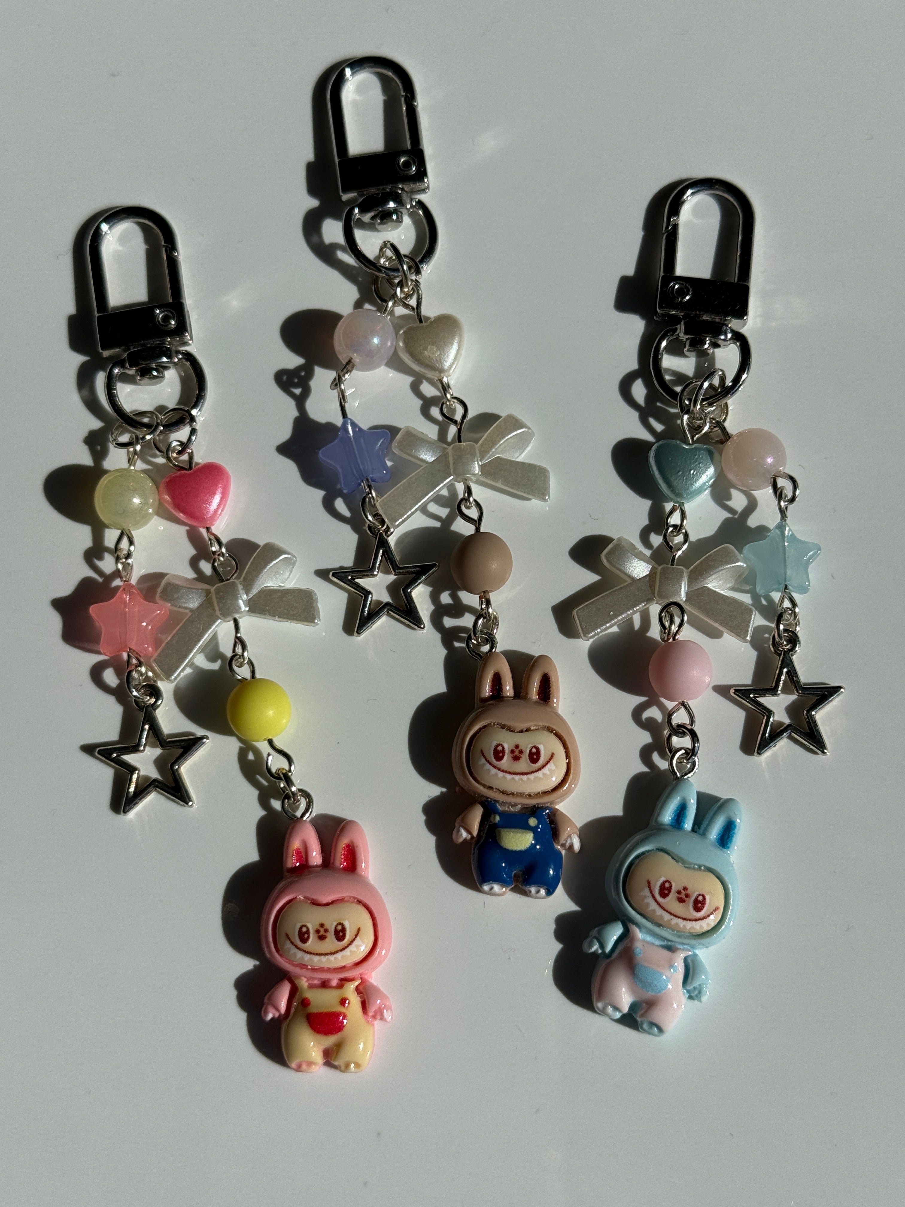 Labubu Inspired Keychain – Kawaii Monster Monster Charm, Pastel Beaded Bag Charm, Cute Y2K Coquette Accessory