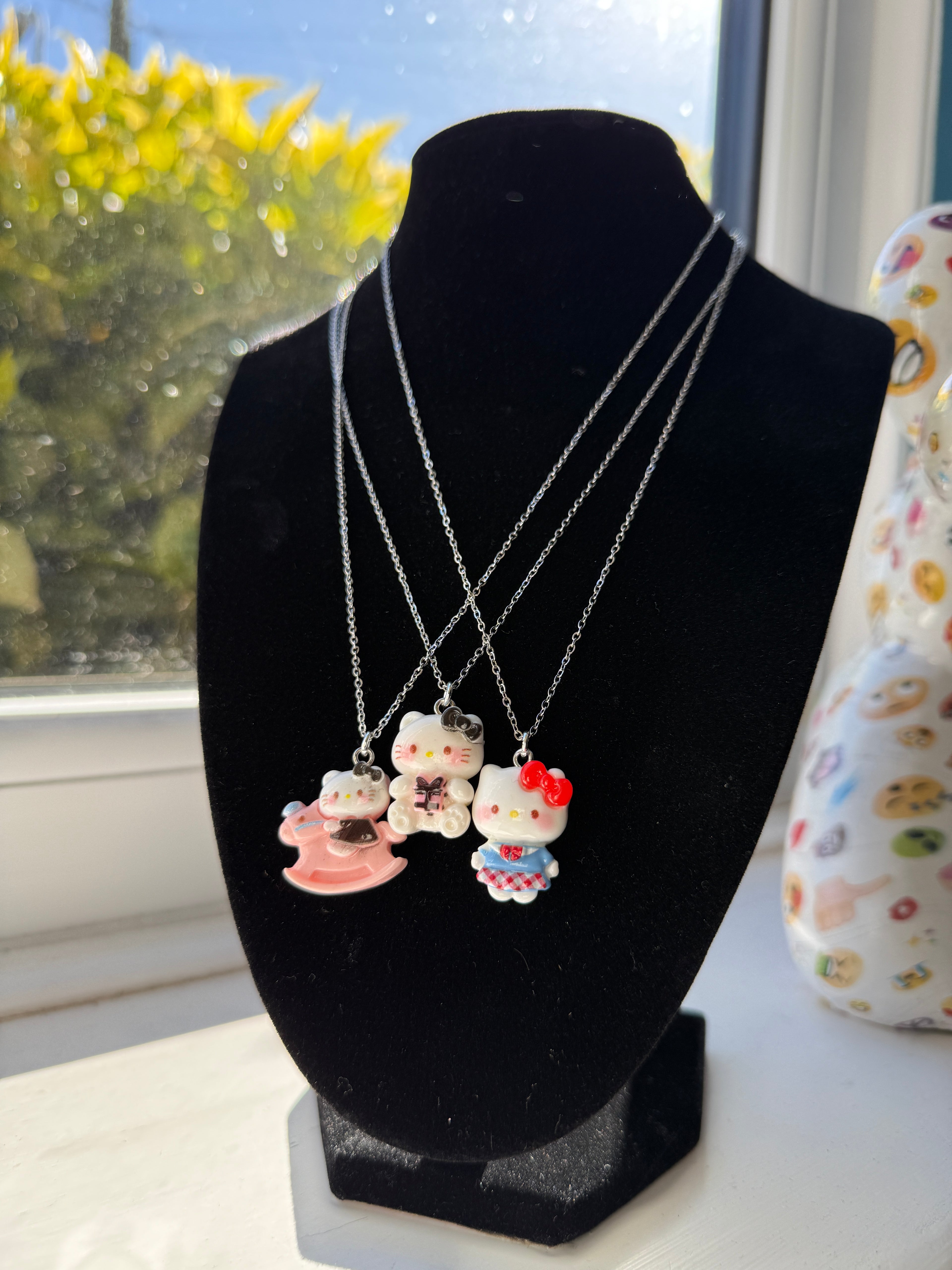 Hello Kitty Inspired Necklaces, Stainless Steel Snake Chain 17.7” | Kawaii Y2K Pendant Necklace