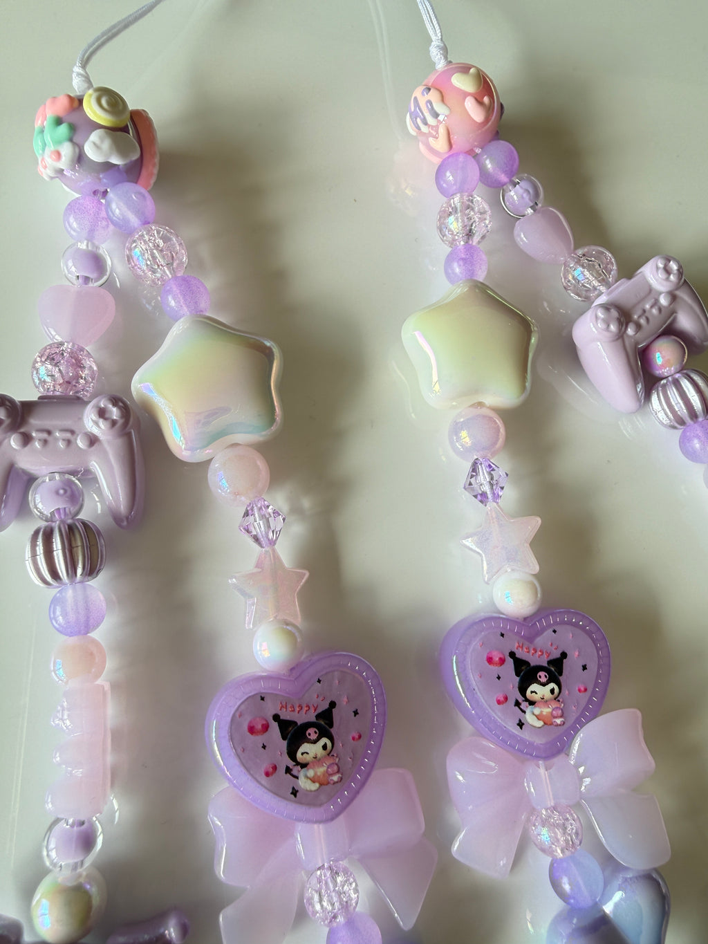 Kuromi Gamer Girl Charm – Kawaii Purple Phone Strap